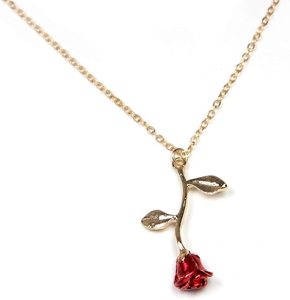 Amazon Arget 18kゴールドとシルバーネックレス レディース パーソナライズロングネックレス ゴールドネックレス ローズペンダント フラワージュエリー 女の子 ティーンの女性 妻 ガールフレンドフレンド ギフト オリジナル ゴールド ネックレス 通販