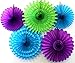 5-Piece Tissue Paper Fans, Peacock (13-18 Inches)