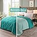 Exclusivo Mezcla Lightweight Reversible Down Alternative Quilted Comforter Duvet for All Seasons, Twin Size, Teal Green