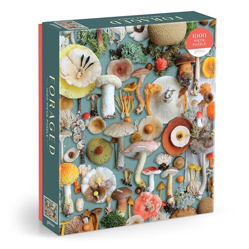 Galison Foraged – 1000 Piece Puzzle Fun and Challenging Activity with Bright and Bold Artwork of A Mushroom Collection for Adults and Families