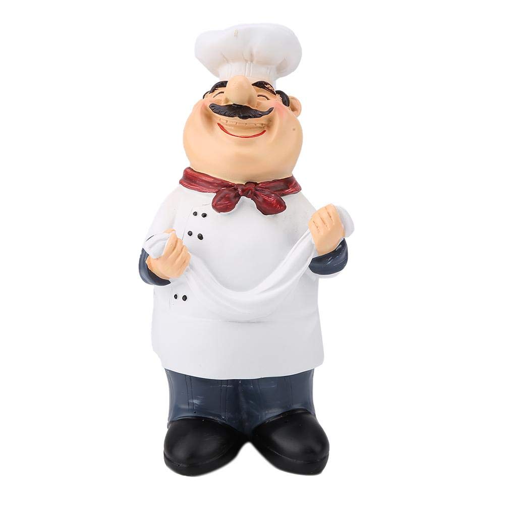 FTVOGUE Chef Figurine Happy Chef Resin Figurine for Home Restaurant Decor (71110-02 hand-pulled noodle chef)