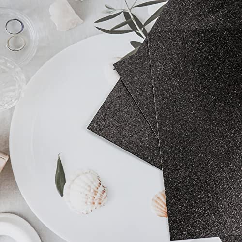 YINUOYOUJIA Black Glitter Cardstock Paper 12 Sheets 12" x 12