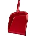 SPARTA Large Handheld Dustpan with Hanging Hole, Heavy-Duty Plastic Dustpan with Wide Lip for Countertops and Surfaces, Plastic, 10 Inches, Red, (Pack of 12)