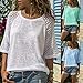 Drindf Women's T-Shirt,Lace 3/4 O-Neck Top S-5Xl, Semi-Sheer Style For Ladies