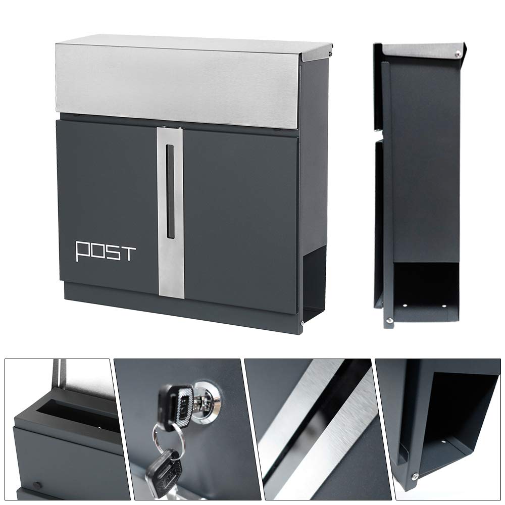 color antracita de acero inoxidable cepillado Buzón de diseño moderno