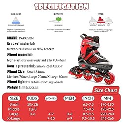 PAPAISON Adjustable Inline Skates Boys Ages