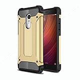 Redmi Note 4 Case, Ranyi [Hybrid Protection] [Metal Texture] [Shock-proof] High Impact Premium Dual Layer Rugged Armor Defender Case Cover for Xiaomi Redmi Note 4 (5.5 inch), gold