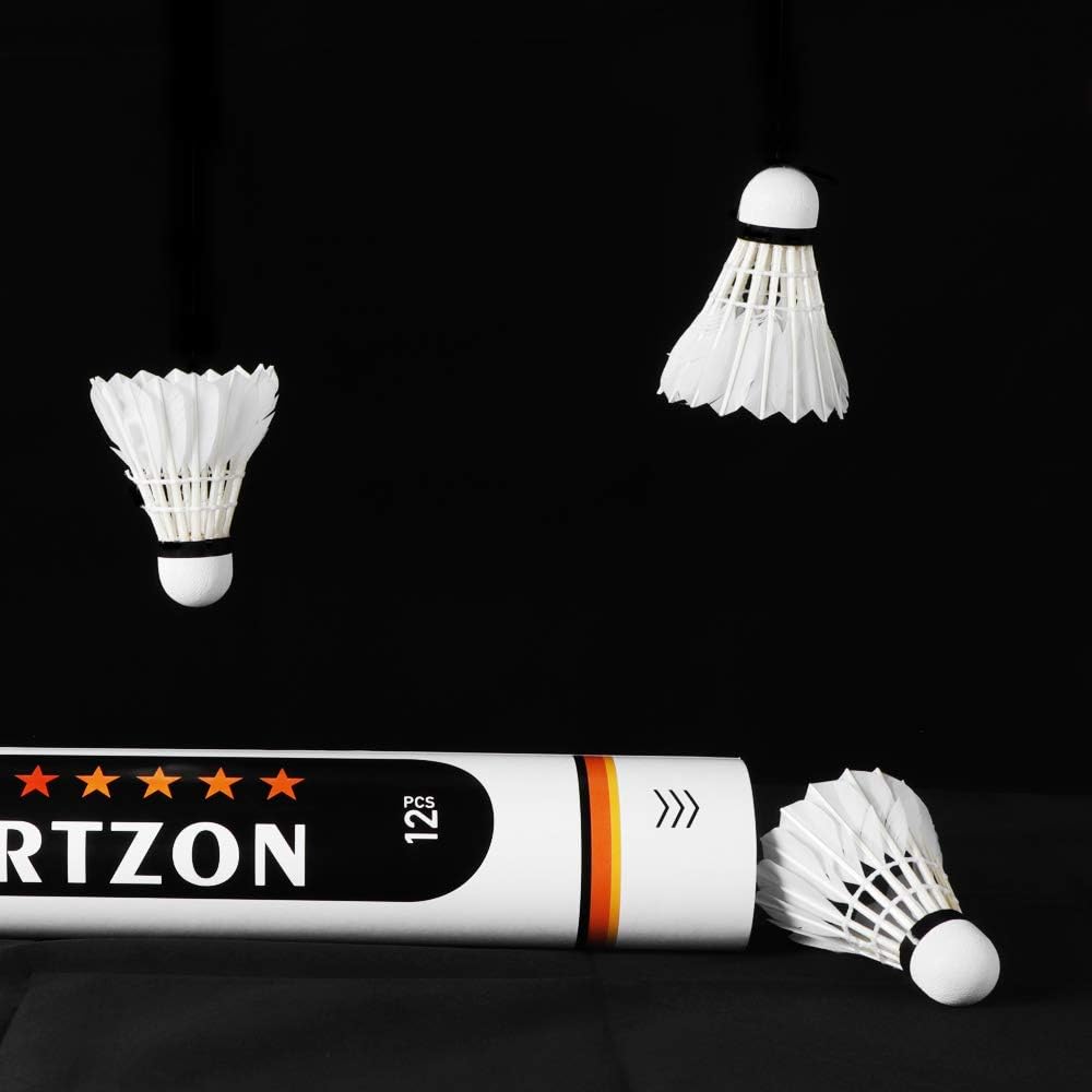 Portzon 12-Pack Goose Feather Badminton Shuttlecocks with Great Stability and Durability, High Speed Badminton Birdies Balls : Sports & Outdoors