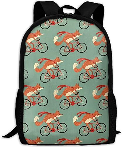 Foxes Ride Bikes Fashion Outdoor Shoulders Bag Durable Travel Camping Backpack For Adult