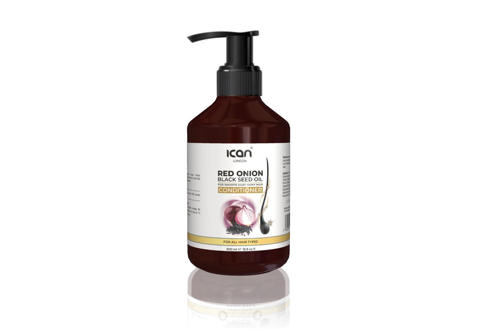 ican London Red Onion + Black Seed Oil Conditioner For Hair Fall Control/Pomotes Hair Growth 500ml