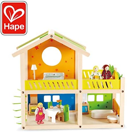 Hape Happy Villa Kids Wooden Doll House Set With Accessories
