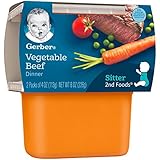 Gerber 2nd Foods, Vegetable and Beef (16 Count, 4 Ounce Each) (Packaging May Vary)