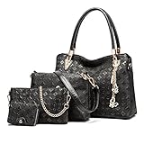 Abshoo Women Clutch Bag Faux Leather Shoulder Crossbody Purse Handbags (Black)