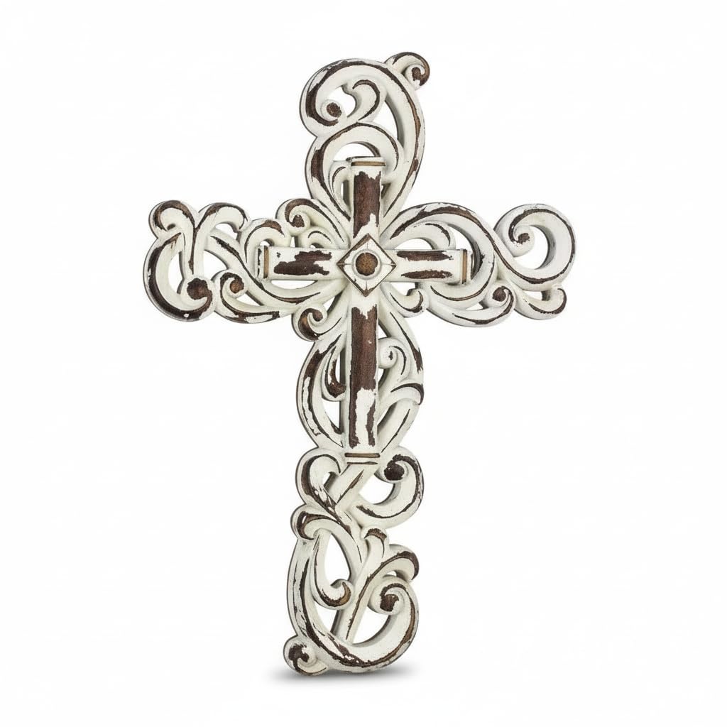 Comfy Hour Faith and Hope Collection Wall Hanging Cross (White)