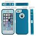 iPhone 5S Case,iPhone SE Case,Fogeek Heavy Duty PC and TPU Combo Protective Body Armor Case Compatible for iPhone 5S,iPhone SE and iPhone 5 with Fingerprint Function (Tea Blue/Light Blue)