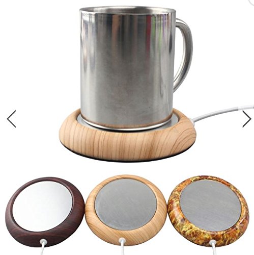 Cup Warmer Wood Grain USB Silicone Electric Mug Drink Coaster Tea Coffee Insulation Coaster Heater by ShopIdea