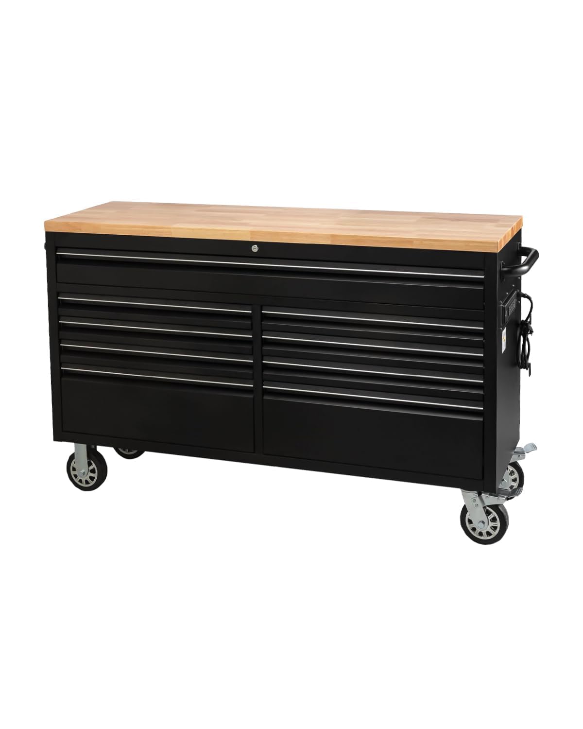 Photo 1 of MERXENG 61 Inch Tool Chest, Tool Box Mobile Workbench, 9 Drawers Storage Lockable Rolling Metal Storage Cabinet with 4 Wheels for Garage Workshops Warehouse, Black