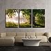 wall26 Canvas Print Wall Art Set Oak Tree Near The Misty Forest Lake Nature Wilderness Photography Realism Chic Scenic Relax/Calm Multicolor for Living Room, Bedroom, Office - 24