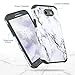 TJS Samsung Galaxy J3 Emerge/J3 Prime/Amp Prime 2/Express Prime 2/Sol 2/J3 Mission/J3 Luna Pro/J3 Eclipse Case, With [Tempered Glass Screen Protector] Marble Shockproof Phone Case Armor Cover (White)