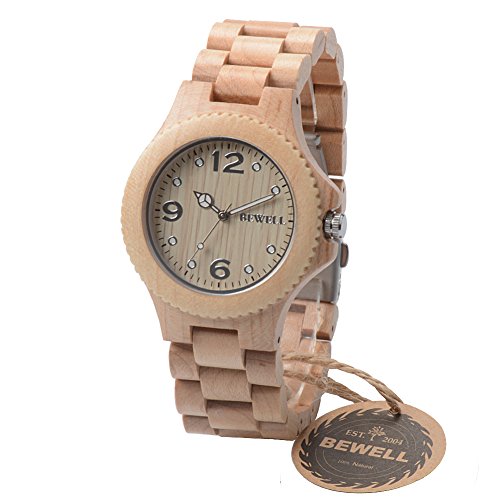 Bewell Women s Wooden Watch Fashion Casual Bracelet Wrist Watches with Analog Quartz Movement W038A