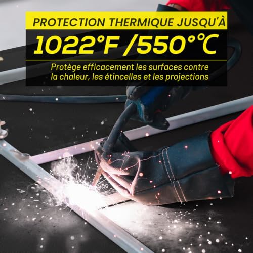Heavy Duty Welding Blanket, 6ft x 8ft, Silicone Coated Fiberglass Fire Blanket, Designed for Home and Outdoor Use for Professional Heavy Duty Welding