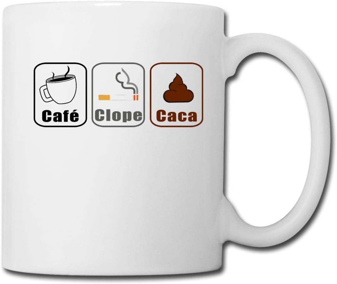 Vaisselle Et Arts De La Table Vaisselle Et Plats De Service Cafe Clope Caca Pictogramme Humour Mug Blanc Blanc Napravi Rs