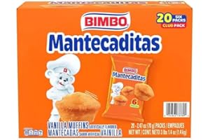 Marinela Bimbo Mantecaditas Vanilla Muffins, Bite Size, 20 pk., 2.47 Ounce (Pack of 1)
