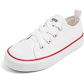 Sonsage Toddler Boys Girls Canvas Sneakers Soft Sole T-Strap Shoes Lightweight Comfy Classical Flats Non Skid Shoe for Little Kids