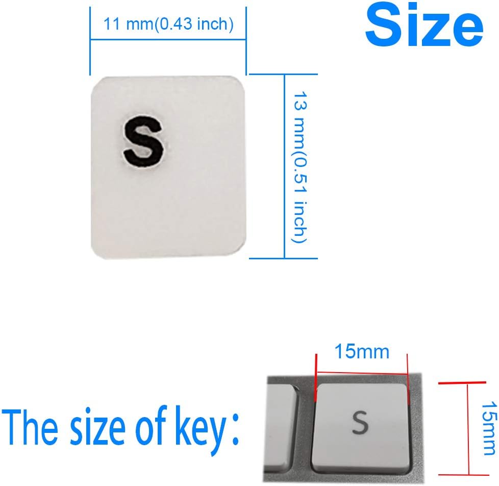 Keyboard Stickers, Black Letters with White Background, for all Laptops Desktop Computer's Keyboard (German_White) - Image 5