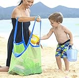 Extra Large Mesh Beach Bag Tote Backpack Toys Towels Sand Away,Perfect for Holding Childrens' Toys