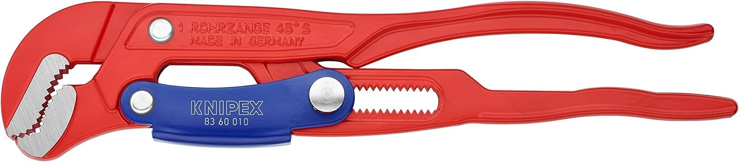 KNIPEX Pipe Wrench S-Type with Fast Adjustment Red Powder-Coated 330 mm, 83 60 010