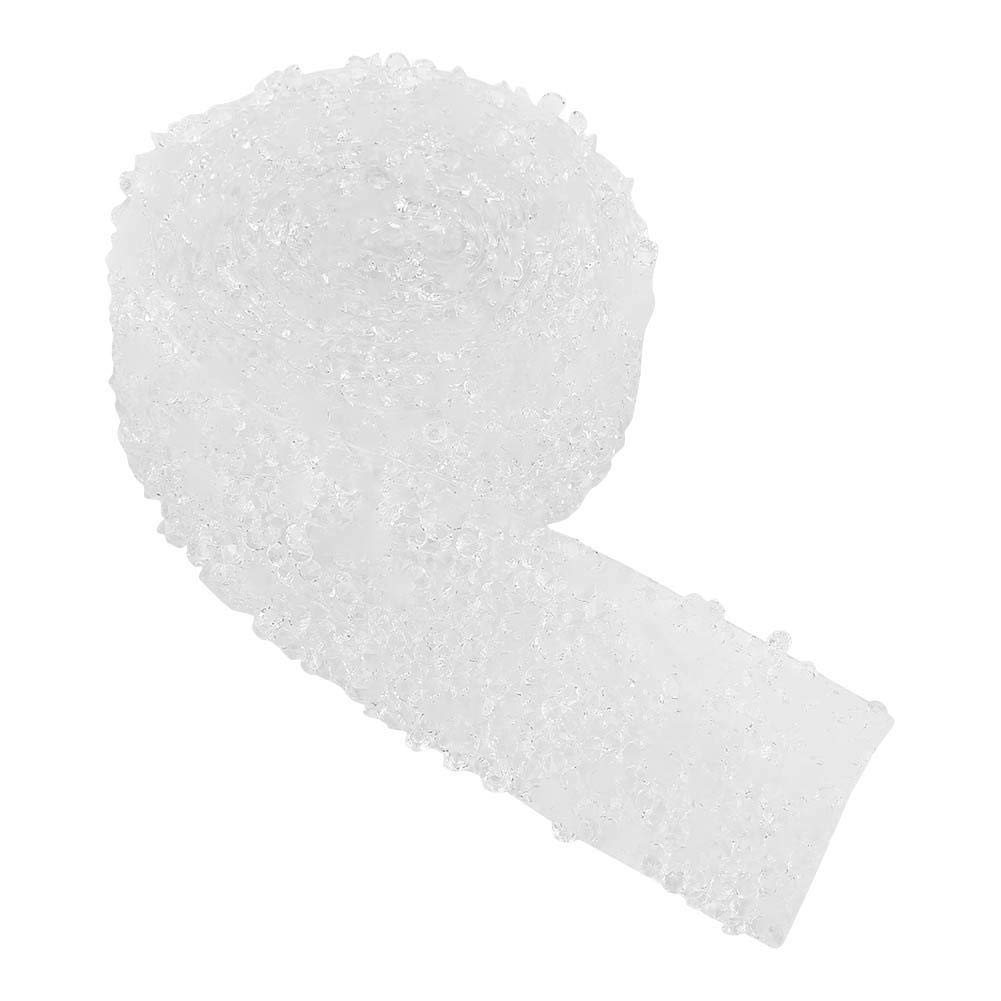 Bundle 3cm Adhesive Mesh Drill Patch Hot Piece Decorative Drill Chain 1 Yard = 91cm (Transparent White) Clothing Accessories