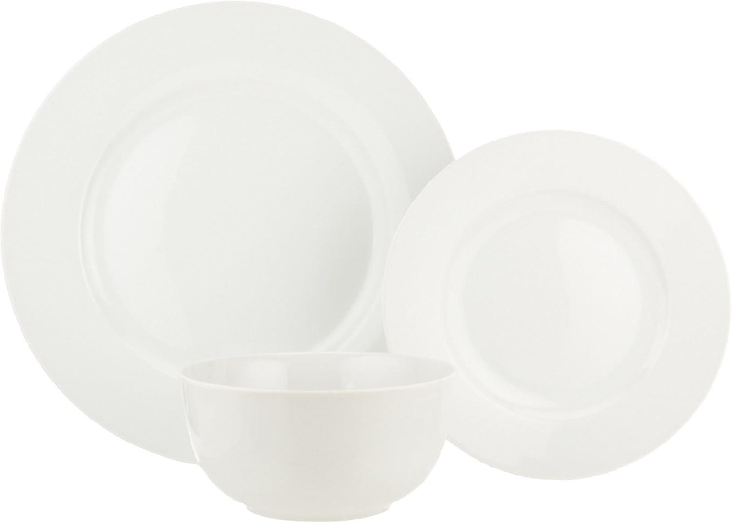  |  Basics 18-Piece Kitchen Dinnerware Set, Dishes, Bowls, Service for 6, White: Dinnerware Sets