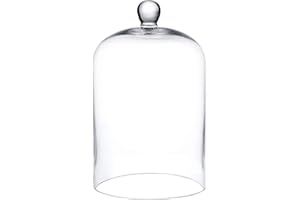 WHOLE HOUSEWARES | Clear Glass Bell Jar | DIY Snow Globes | Decorative Cloche Jar for Home Decor (6"x10")