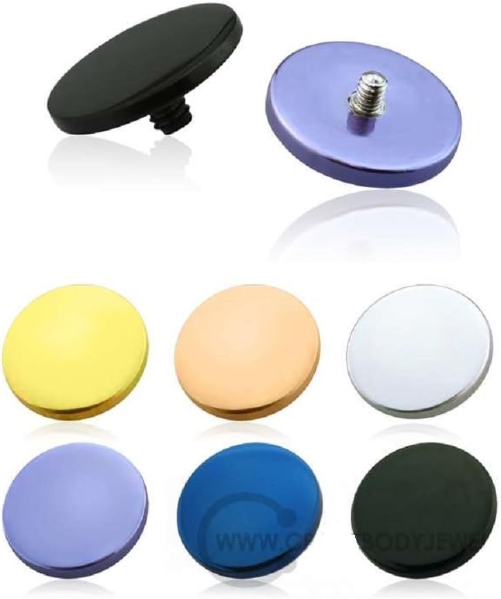 Freedom Fashion PVD 316L Surgical Steel Dermal Anchor Internally Threaded Round Flat Disc (Sold Piece)