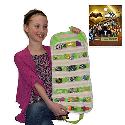 Batman Superman Mighty Minis D.C. Series 2 with Compatible Toy Storage Organizer Case Bundle (Green)