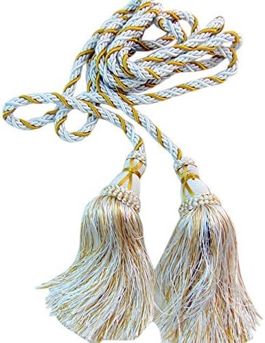 White Hermitage Cinture Braded Rayon and Cotton, 144 Inches Long