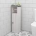 soges Small Bathroom Cabinet Narrow Organizer with Paper Holder Toilet Paper Storage Vanity Cabinet Corner Cabinet Side Table with Shelves and Door Bathroom Decor, White, RF6015