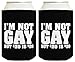 Funny Can Coolie I'm Not Gay But 20 is 20 Funny Gift 2 Pack Can Coolies Drink Coolers Black