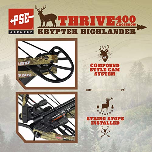 PSE Thrive 400 Crossbow Kryptek Highlander 175lbs 4x32 Illuminated Scope Package