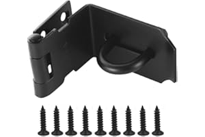 1Pc 90 Degree Door Hasp Latch 304 Stainless Steel Safety Right Angle Locking Latch Door Clasp Hasp Lock with Screws (4 inch, 