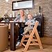 hauck Alpha+ Grow Along Solid Beechwood Highchair with Adjustable Seat, 5 Point Safety Harness, and Bumper Bar for Infants and Toddlers, Natural