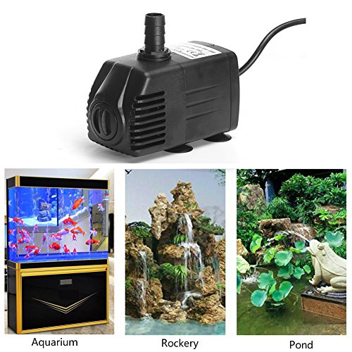 Coohome 400 GPH (1500L/H,25W),Submersible Pump, Adjustable Aquarium Pump, Powerful Pond Pump, Fountain Pump with 4.9ft Power Cord,6.56ft High Lift for Fish Tank, Statuary, Pond, Hydroponics