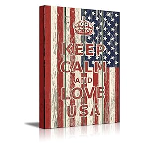 Keep Calm and Love USA Quote on Vintage...