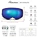 OutdoorMaster Ski Goggles PRO - Frameless, Interchangeable Lens 100% UV400 Protection Snow Goggles for Men & Women (Blue Frame VLT 15% Grey Lens with Full REVO Blue and Free Protective Case)