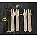 Gmark Wooden Dessert Forks Disposable 100 ct, Two Prong Forks Bistro Cocktail Forks Tasting Appetizer Forks Fruit Forks Natural Birch Wood (100pcs/bag) GM1067A