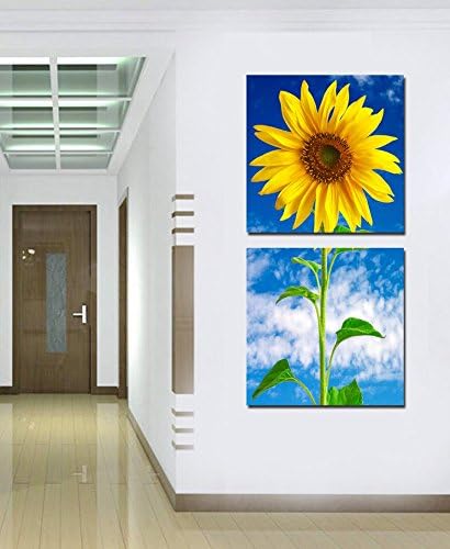 yozhohoo Flower Canvas Print Vertical Sunflower Painting Unframed Modern Home Decorations Wall Art set of 2