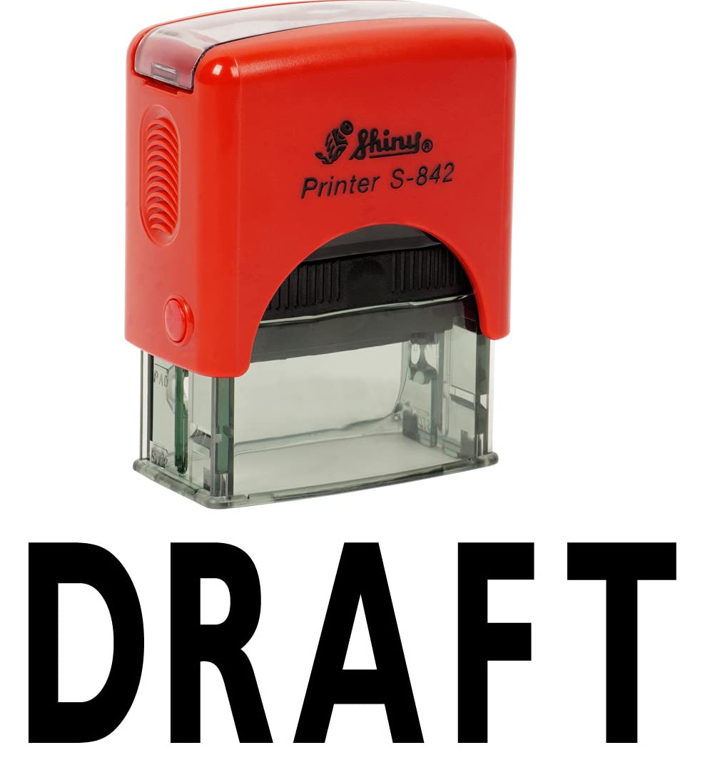 Printtoo Draft Self Inking Rubber Stamp Office Stationery Custom Shiny Stamp