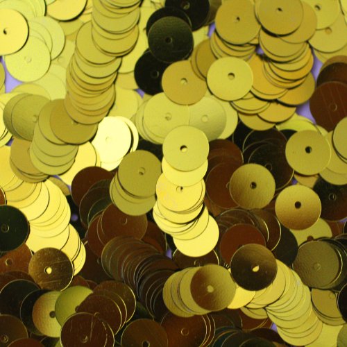 8mm Flat Round SEQUIN PAILLETTES ~ YELLOW METALLIC ~ Loose sequins for embroidery, bridal, applique, arts, crafts, and embellishment. Made in USA.