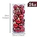 Valery Madelyn 24ct 40mm Christmas Ball Ornaments Red Decoration, Shatterproof Small Xmas Christmas Tree Ornaments Balls, Themed with Tree Skirt (Not Included)